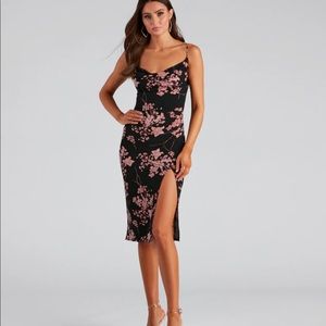 Floral dress with slit